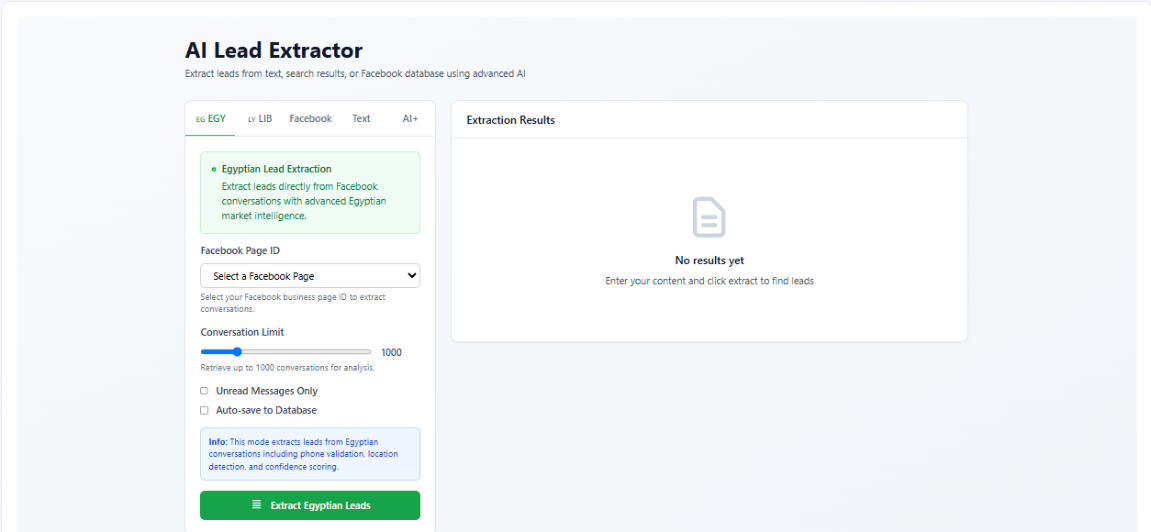 AI lead extractor — Egyptian & Libyan market intelligence